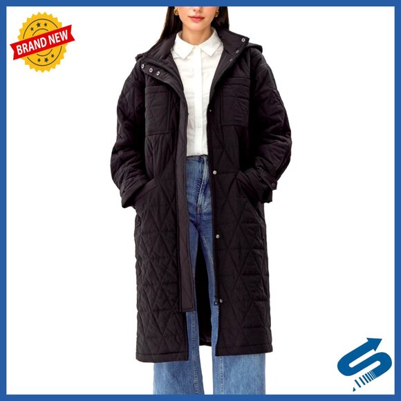 Women's Long Down Puffer Parka with Hood Oversized Fit Knee-Length Winter Coat